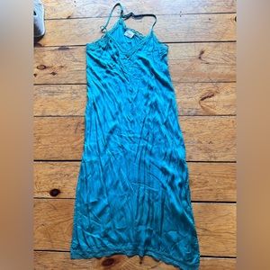 Teal slip dress